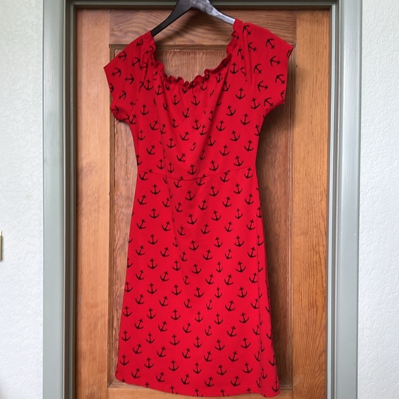 sourpuss red anchor dress retro VLV rockabilly dress - Picture 3 of 3